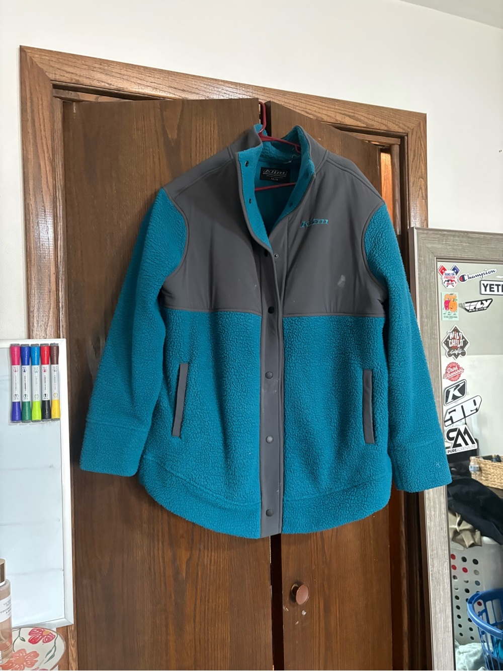 Kuhl Teal and Gray Women's Teddy Jacket